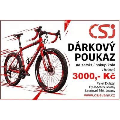 Dárkový poukaz na servis/nákup kola v hodnotě 3000,- primary image